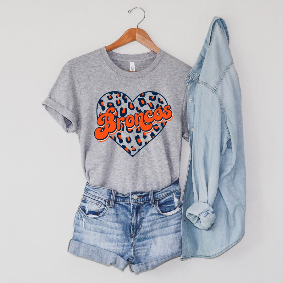 Broncos Leopard Heart Unisex T-shirt