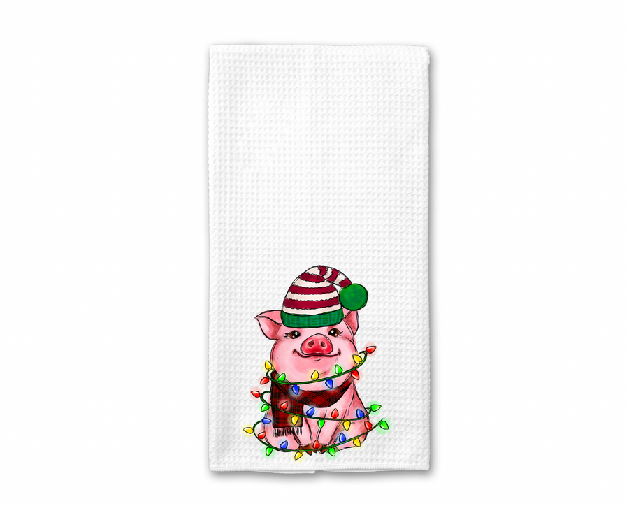Christmas Pig Kitchen Towel