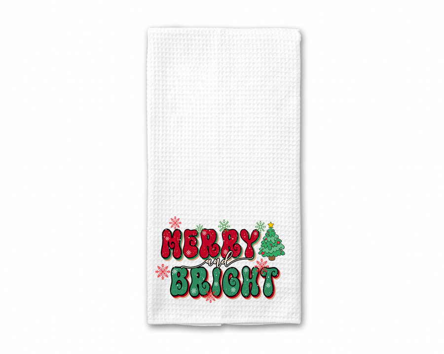 Retro Merry and Bright Kitchen Towel