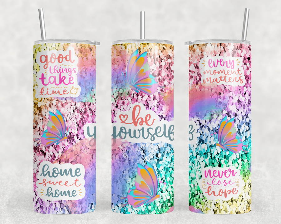 Rainbow Motivation 20oz Skinny Tumbler