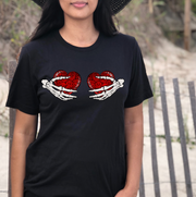 Valentine Skeleton Hands Unisex T-shirt