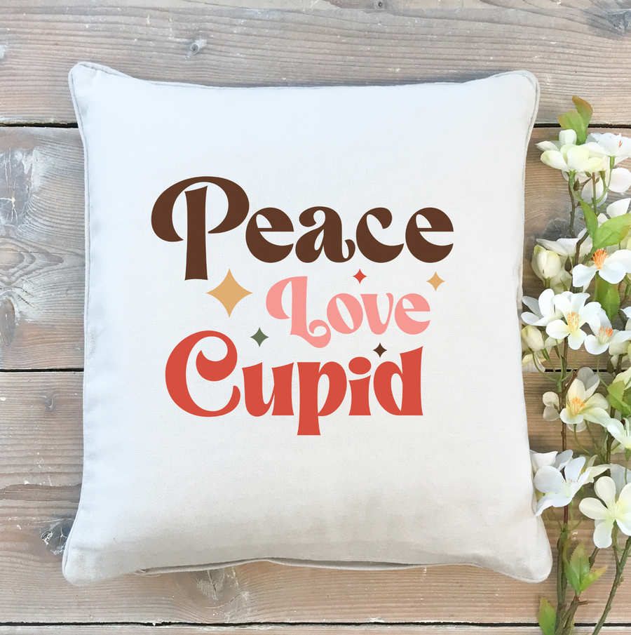 Peace Love Cupid Pillow Case