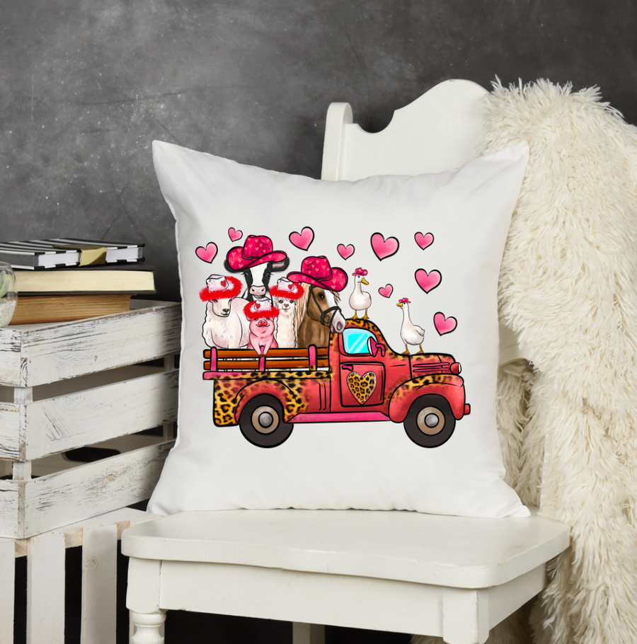 Valentine Truck Pillow Case