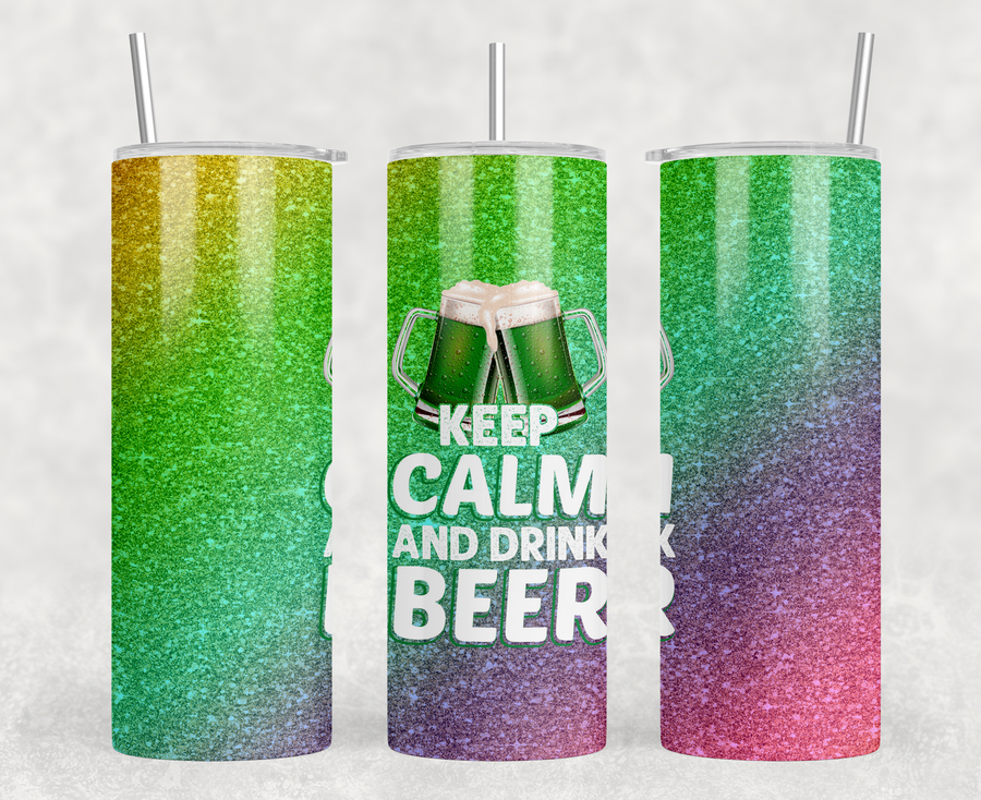 Keep Calm Drink Beer 20oz Skinny Tumbler