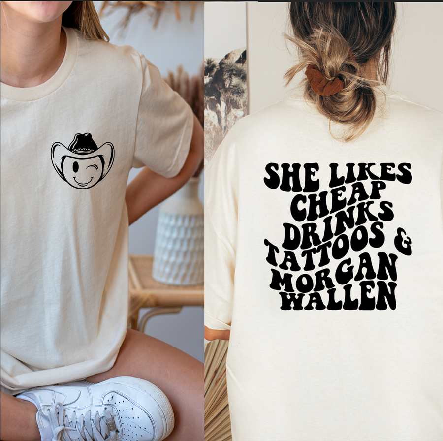 She's a 10 Country Girl - Left Pocket and Back Print- Unisex T-shirt