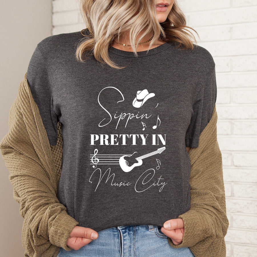 Sippin Pretty In Music City Unisex T-shirt