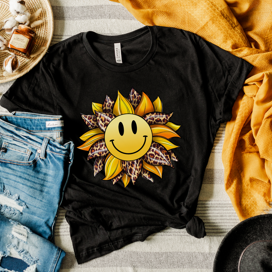 Smiley Face Sunflower Unisex T-shirt