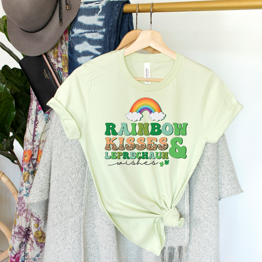 Rainbow Kisses and Leprechaun Wishes Unisex T-shirt
