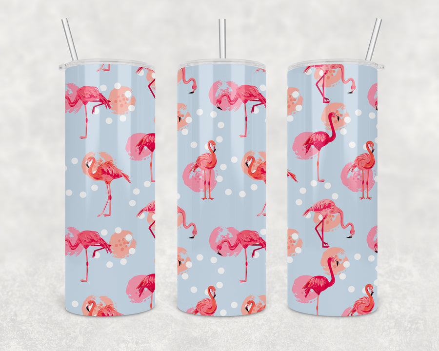Summer Flamingo Skinny Tumbler