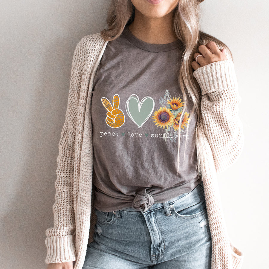 Peace Love Sunflowers Unisex T-shirt