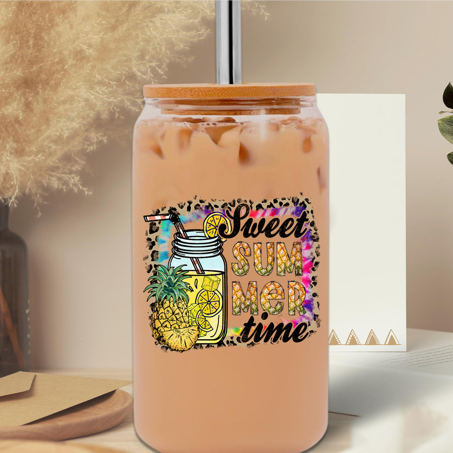 Sweet Summer Time Glass Can Tumbler