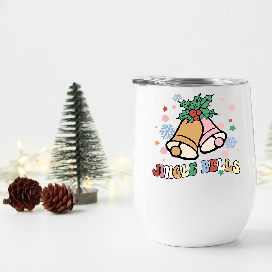 Vintage Jingle Bells Wine Tumbler