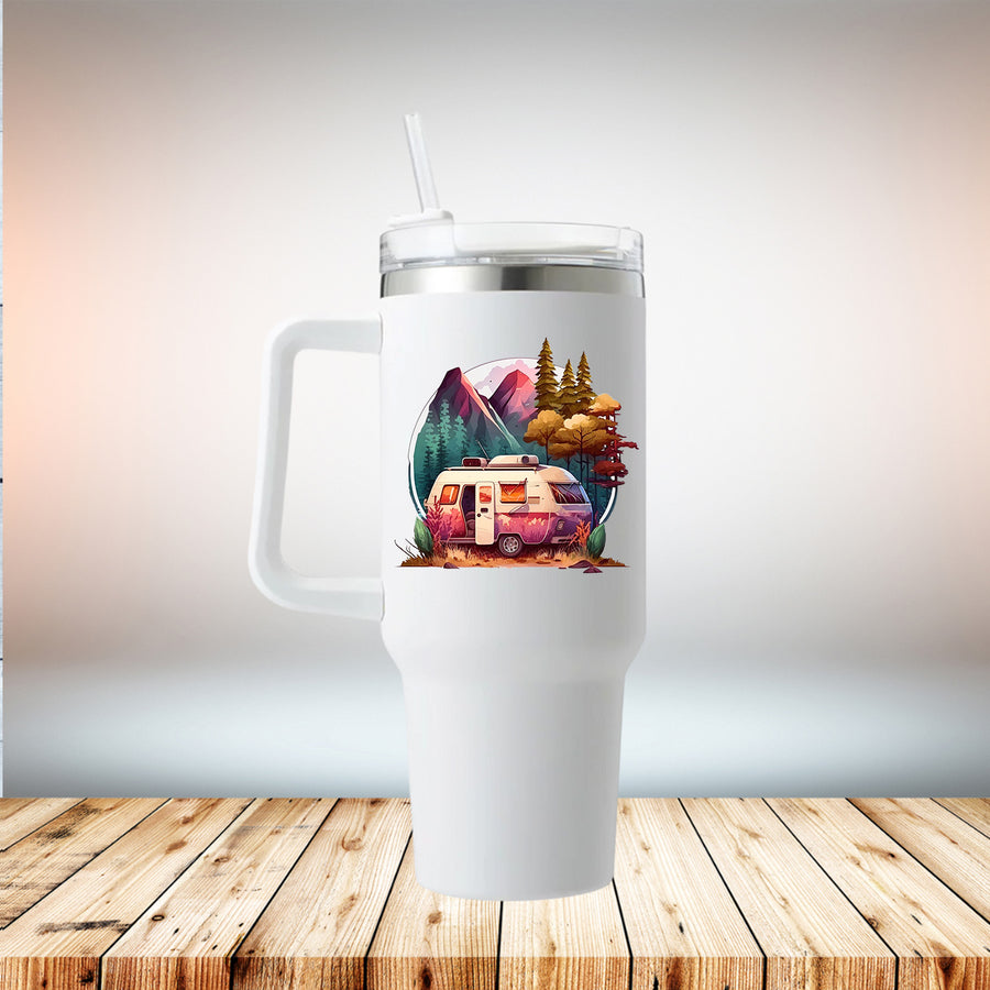 Watercolor Camper 40oz Travel Mug