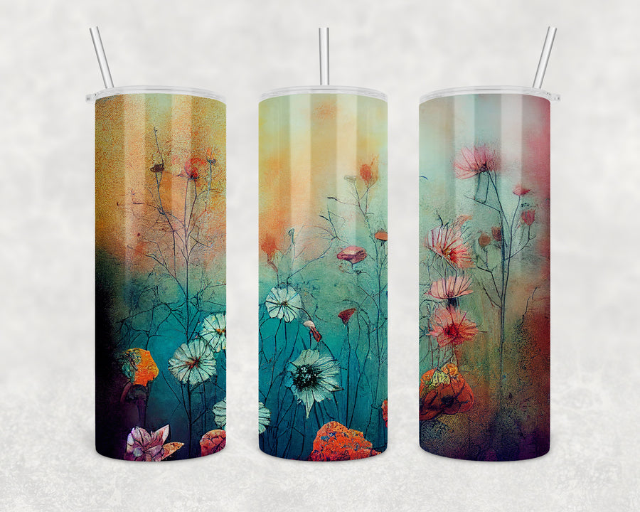 Watercolor Floral 20oz Skinny Tumbler