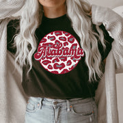 Alabama Retro Leopard Circle Unisex T-shirt