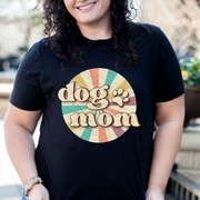 Retro Circle Dog Mom T-shirt