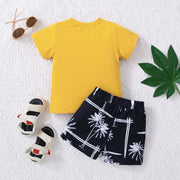 Kids Graphic Tee and Printed Shorts Set