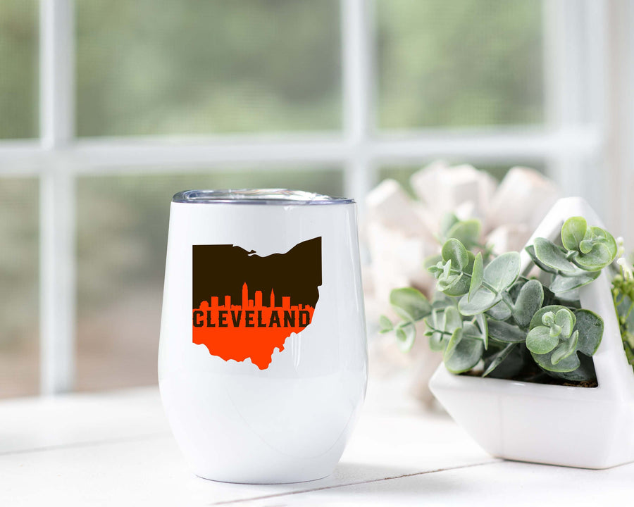 Cleveland Skyline Wine Tumbler - Browns