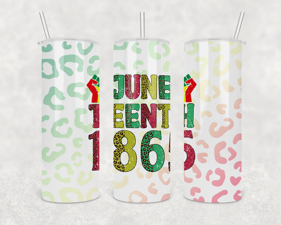 Leopard Juneteenth 1865 20oz Skinny Tumbler