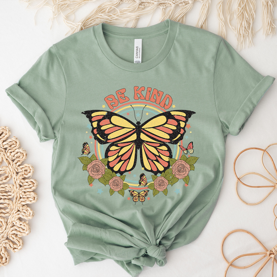 Be Kind Retro Butterfly Unisex T-shirt