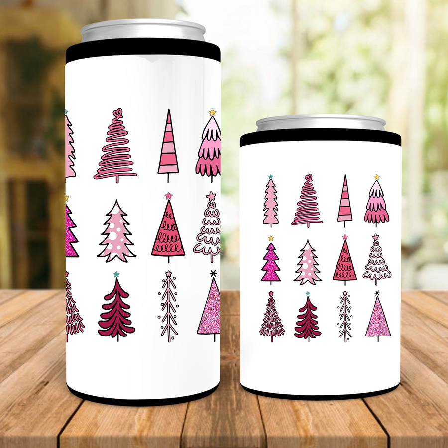 Pink Christmas Can Cooler