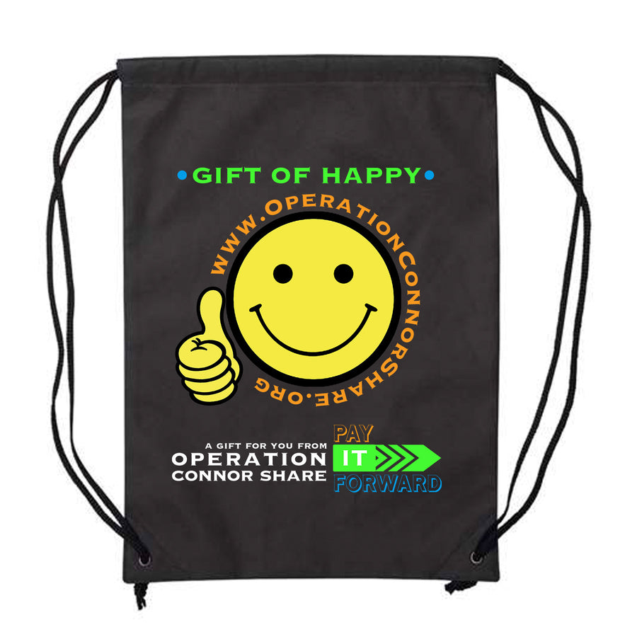 OCS Gift Of Happy Canvas Drawstring Backpack