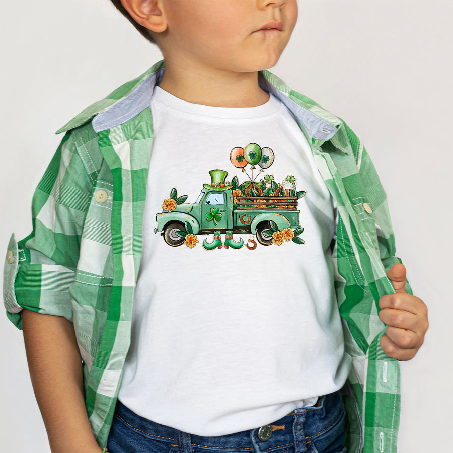 St. Patricks Day Glitter Truck Toddler T-shirt