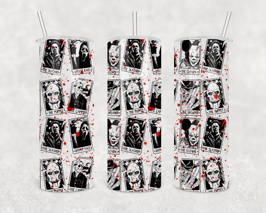 Horror Tarot Cards 20oz Skinny Tumbler