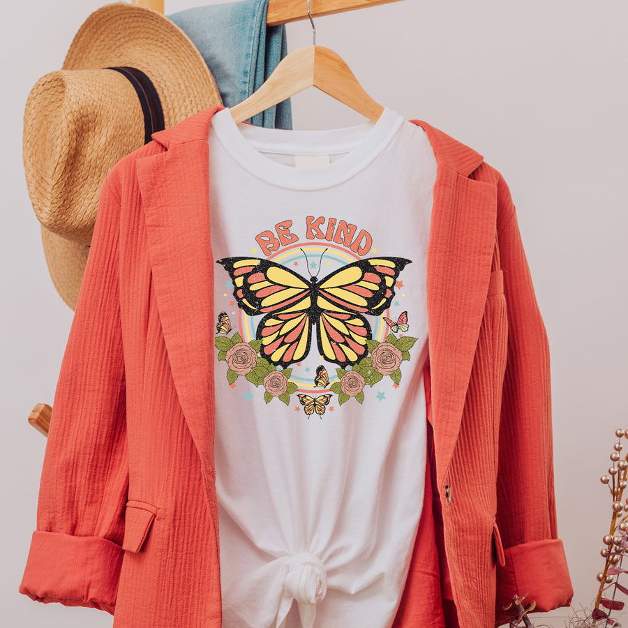 Be Kind Retro Butterfly Unisex T-shirt