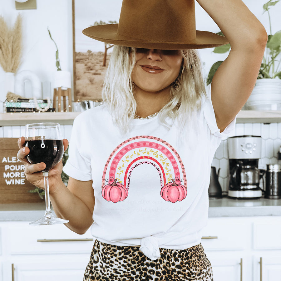 Pink Rainbow Pumpkin Unisex T-shirt