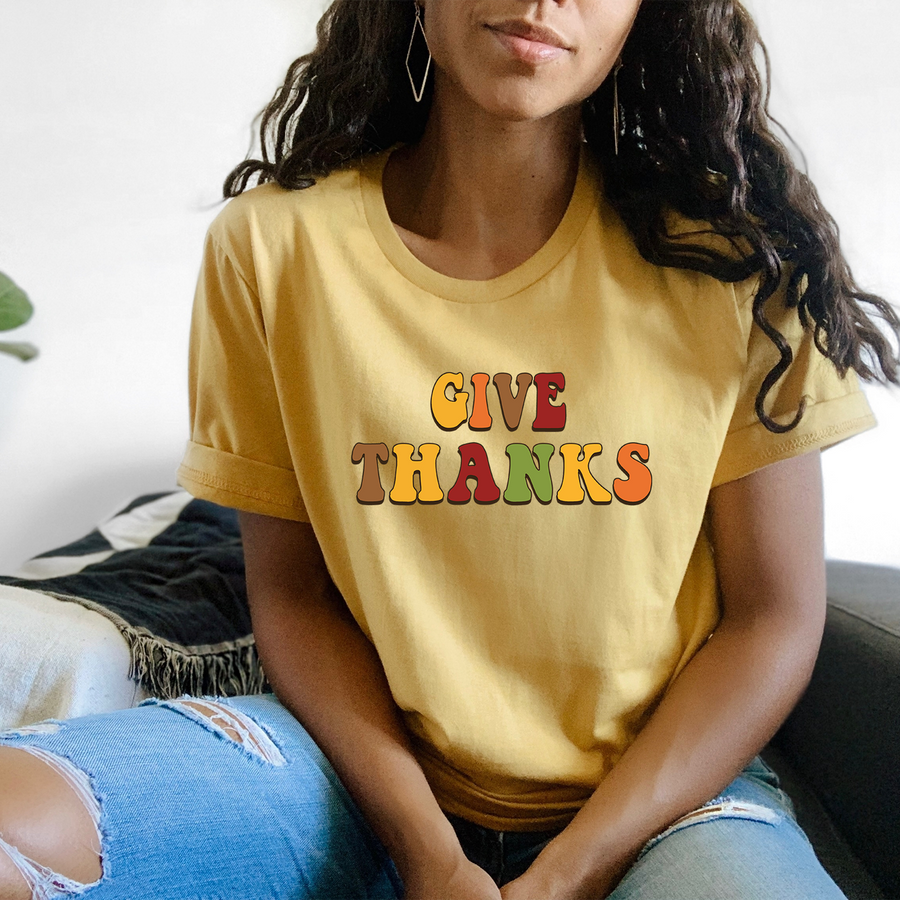 Retro Give Thanks Unisex T-shirt